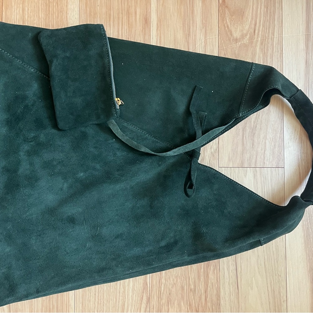 Genuine Green Suede Hobo Bag - Picture 4 of 7